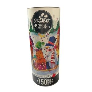 Stand Out Puzzle 750 Piece The Jig is Up 2020 Christmas Sled Ride Family 24 x 18